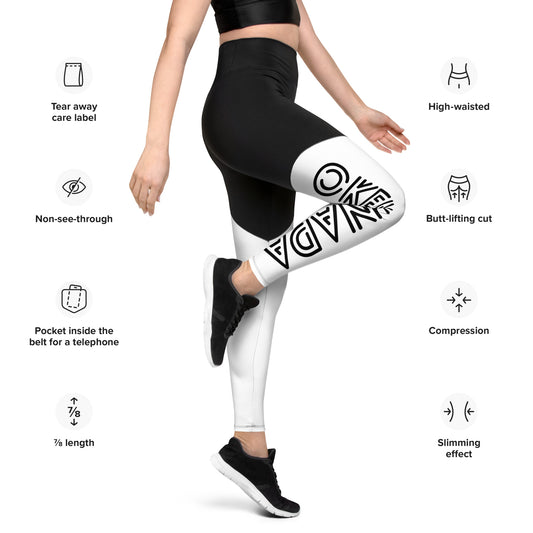 OKENNADA "Comfort Fit" Women's Sports Leggings  White S 