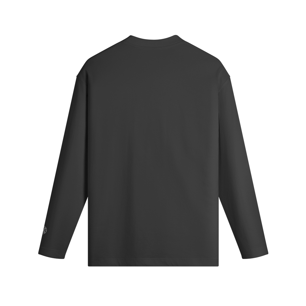 OKENNADA "Essential Layer" Crew Neck Long Sleeve T-shirt  Black XS Silver Print