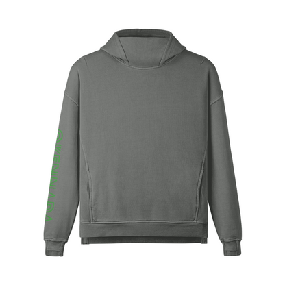 OKENNADA "Urban Explorer" Washed Turtleneck Hoodie  Neutral Grey S Green
