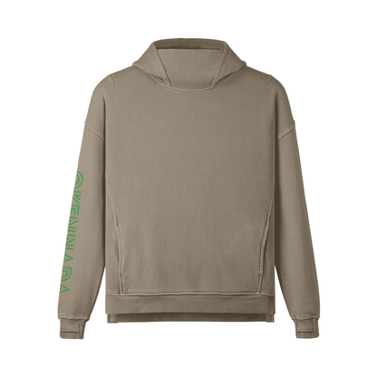 OKENNADA "Urban Explorer" Washed Turtleneck Hoodie  Khaki S Green