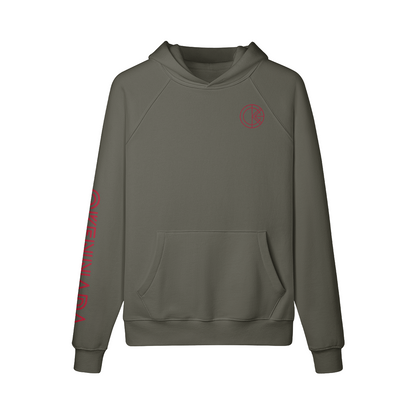 OKENNADA "Heavyweight Champ" Fleece-lined Hoodie  Charcoal Grey S Red