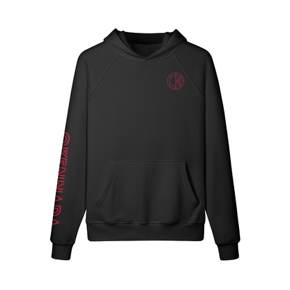 OKENNADA "Heavyweight Champ" Fleece-lined Hoodie  Black S Red