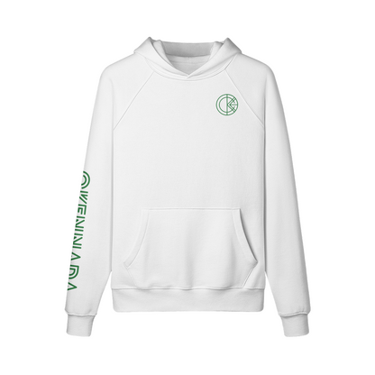 OKENNADA "Heavyweight Champ" Fleece-lined Hoodie  White S Green