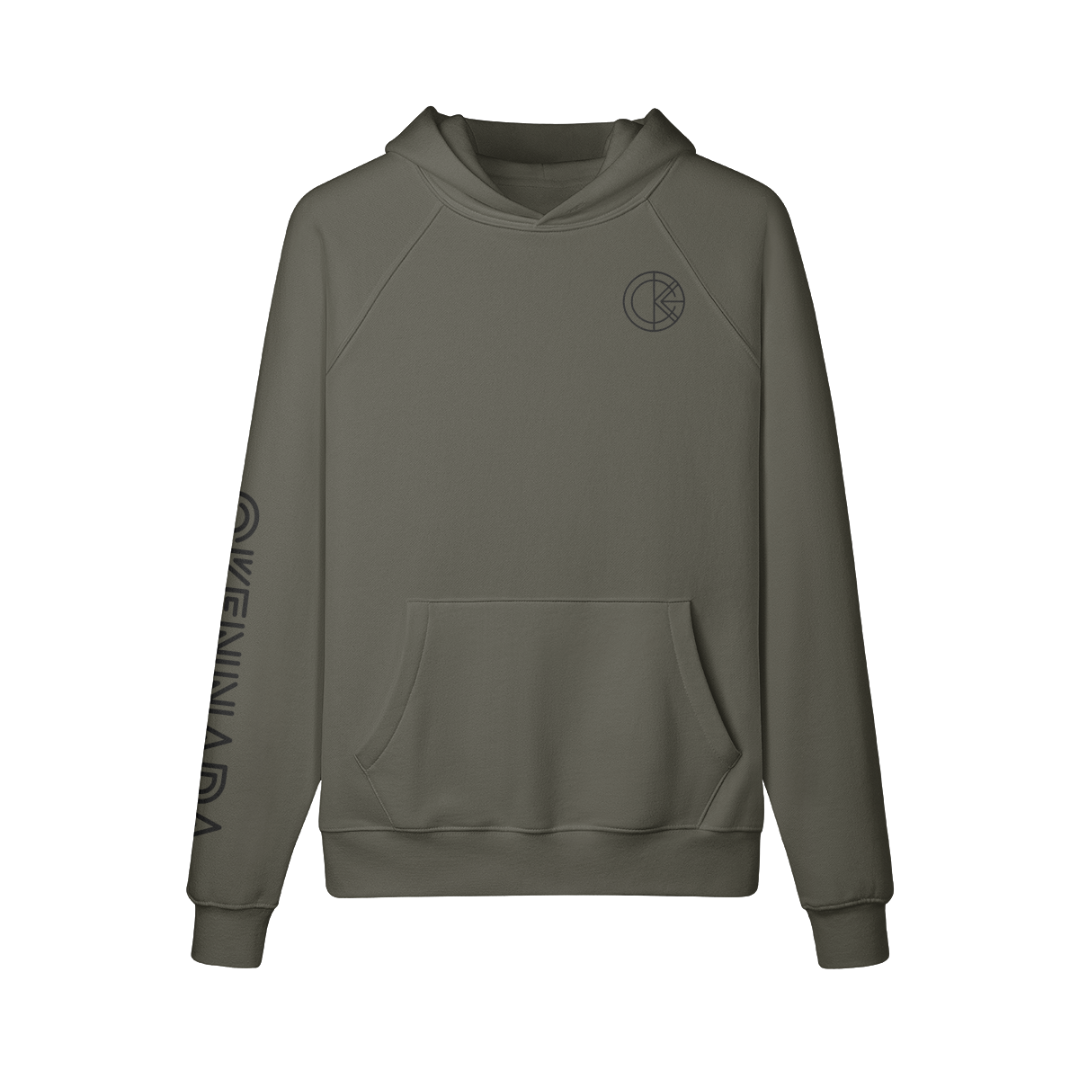 OKENNADA "Heavyweight Champ" Fleece-lined Hoodie  Charcoal Grey S Black