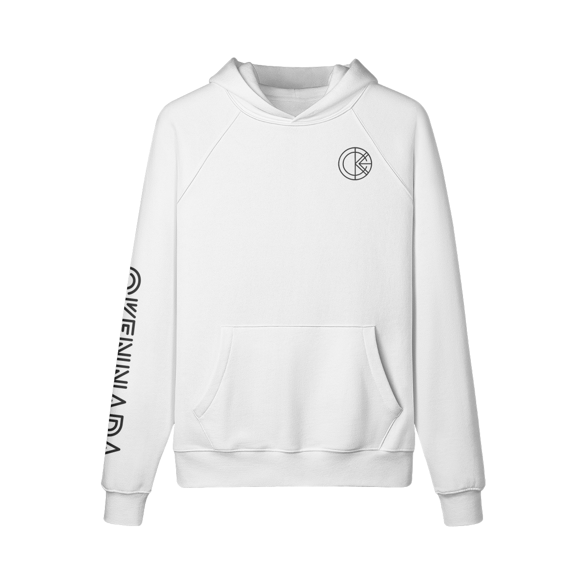 OKENNADA "Heavyweight Champ" Fleece-lined Hoodie  White S Black
