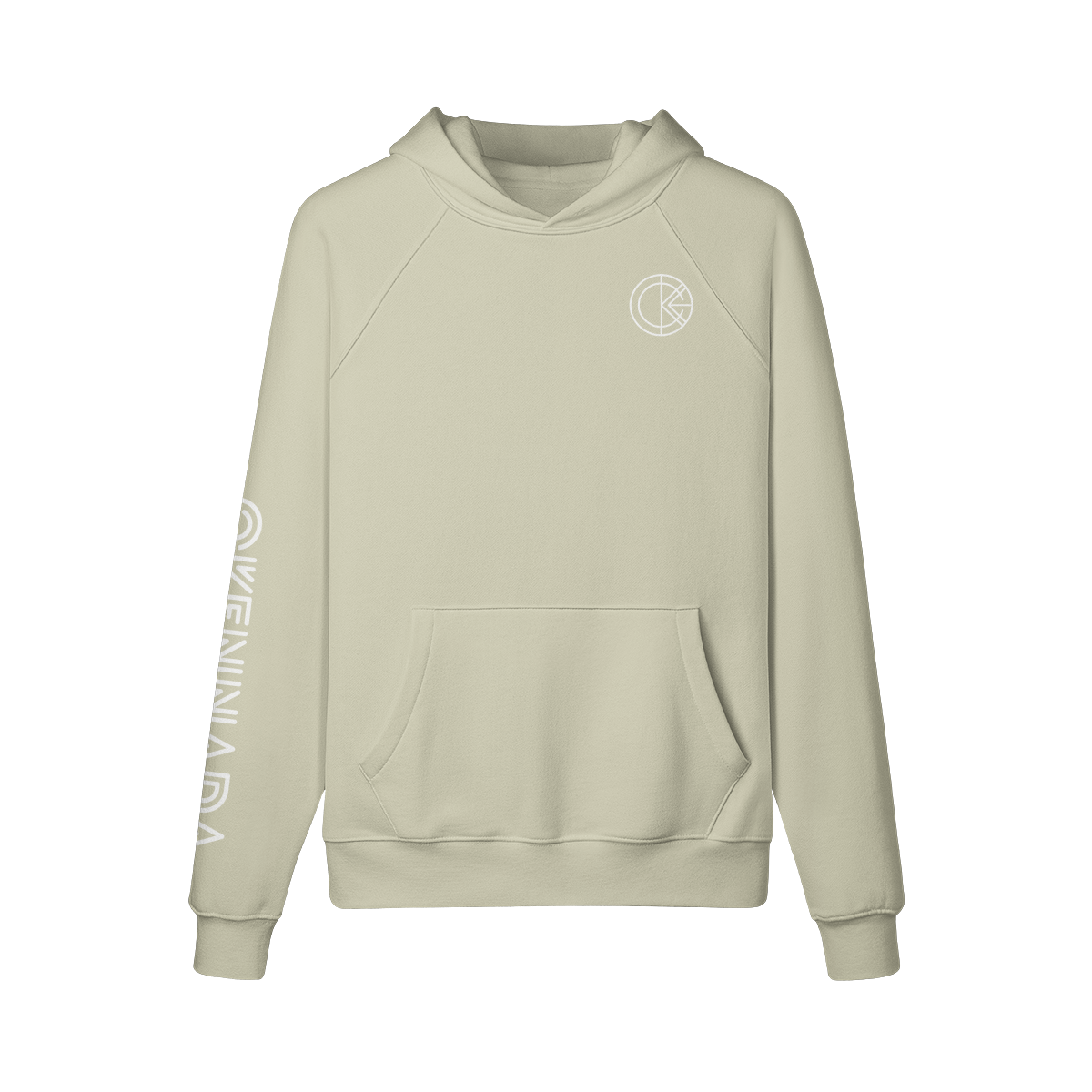 OKENNADA "Heavyweight Champ" Fleece-lined Hoodie  Camel S White