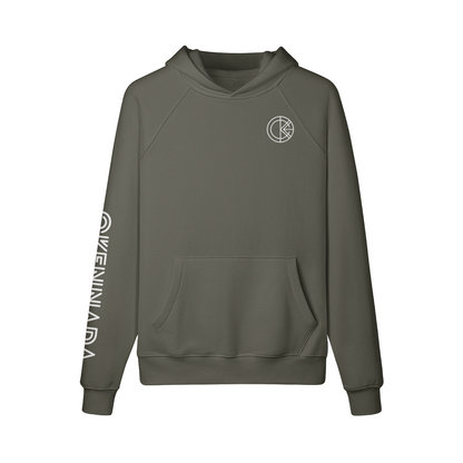 OKENNADA "Heavyweight Champ" Fleece-lined Hoodie  Charcoal Grey S White