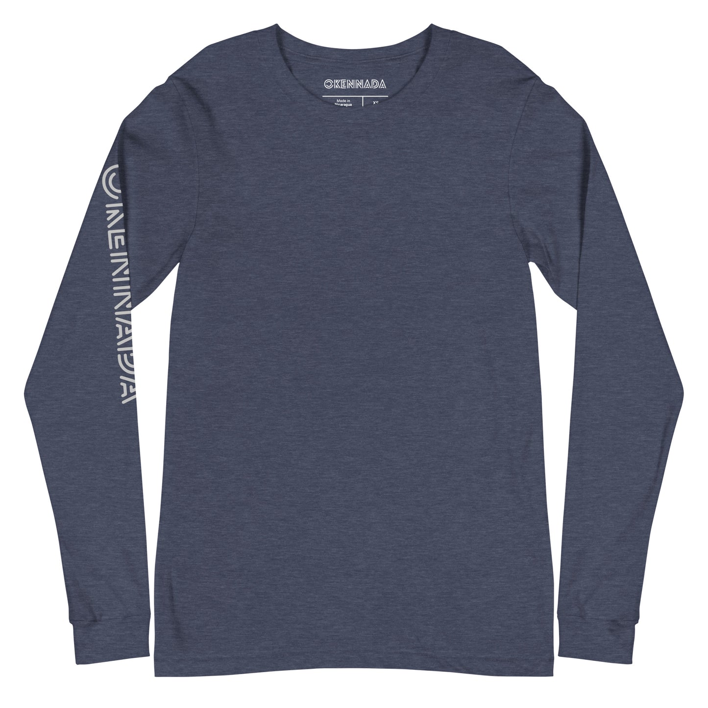OKENNADA "Everyday Essential" Women's Long Sleeve Tee  Heather Navy XS 