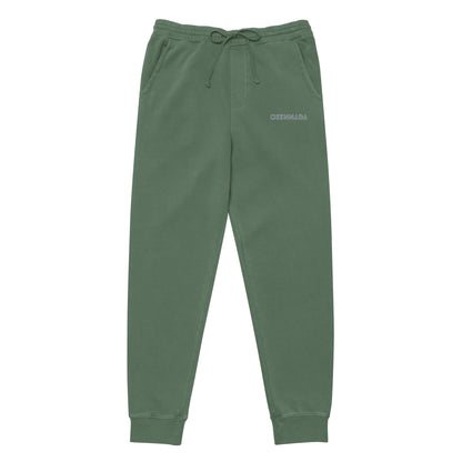 OKENNADA "Signature Style" Premium Embroidered Pigment-Dyed Sweatpants  Pigment Alpine Green S 
