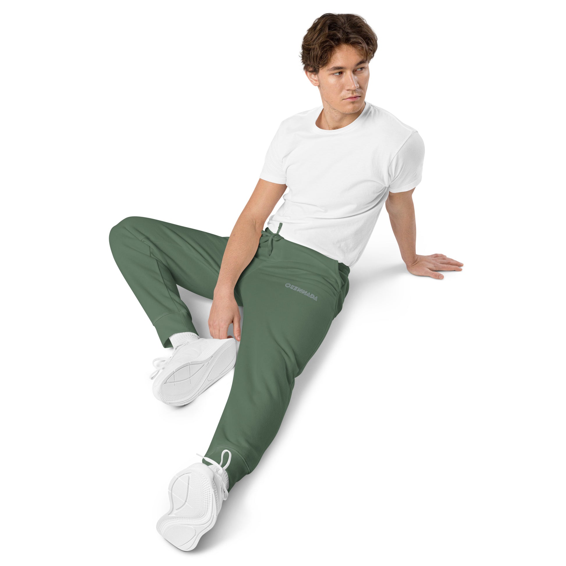 OKENNADA "Signature Style" Premium Embroidered Pigment-Dyed Sweatpants    