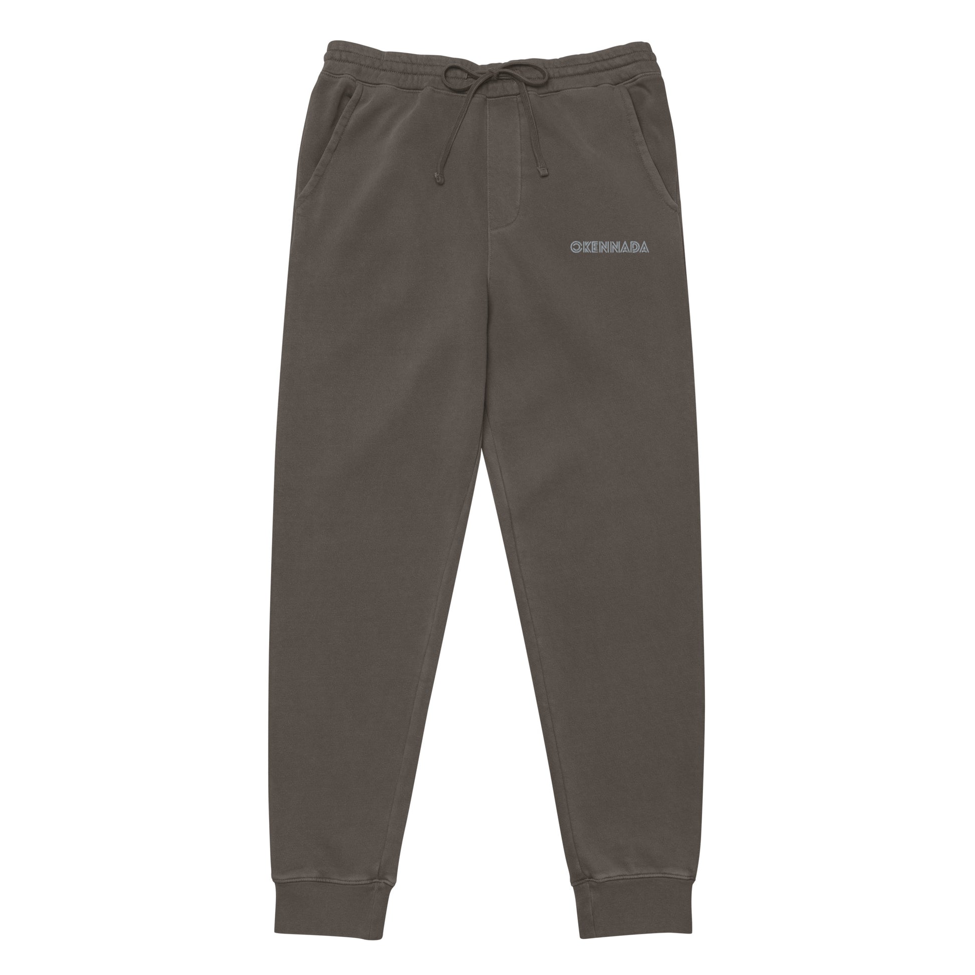 OKENNADA "Signature Style" Premium Embroidered Pigment-Dyed Sweatpants  Pigment Black S 