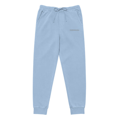 OKENNADA "Signature Style" Premium Embroidered Pigment-Dyed Sweatpants  Pigment Light Blue S 
