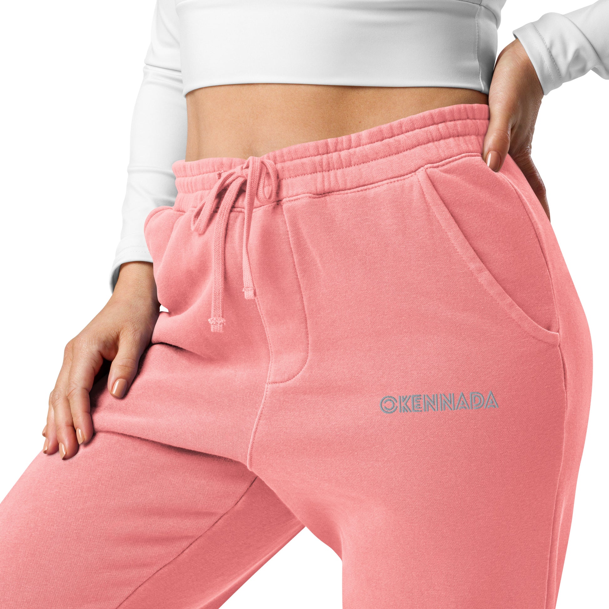 OKENNADA "Signature Style" Premium Embroidered Pigment-Dyed Sweatpants    