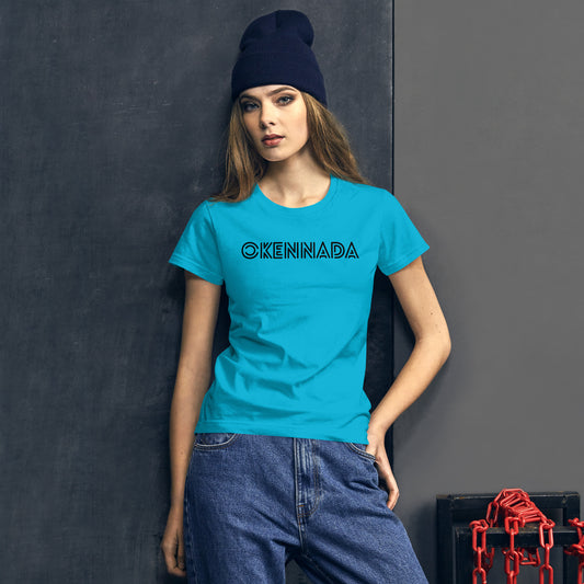 OKENNADA "Style & Soul" Women's Fitted Tee  Caribbean Blue S 
