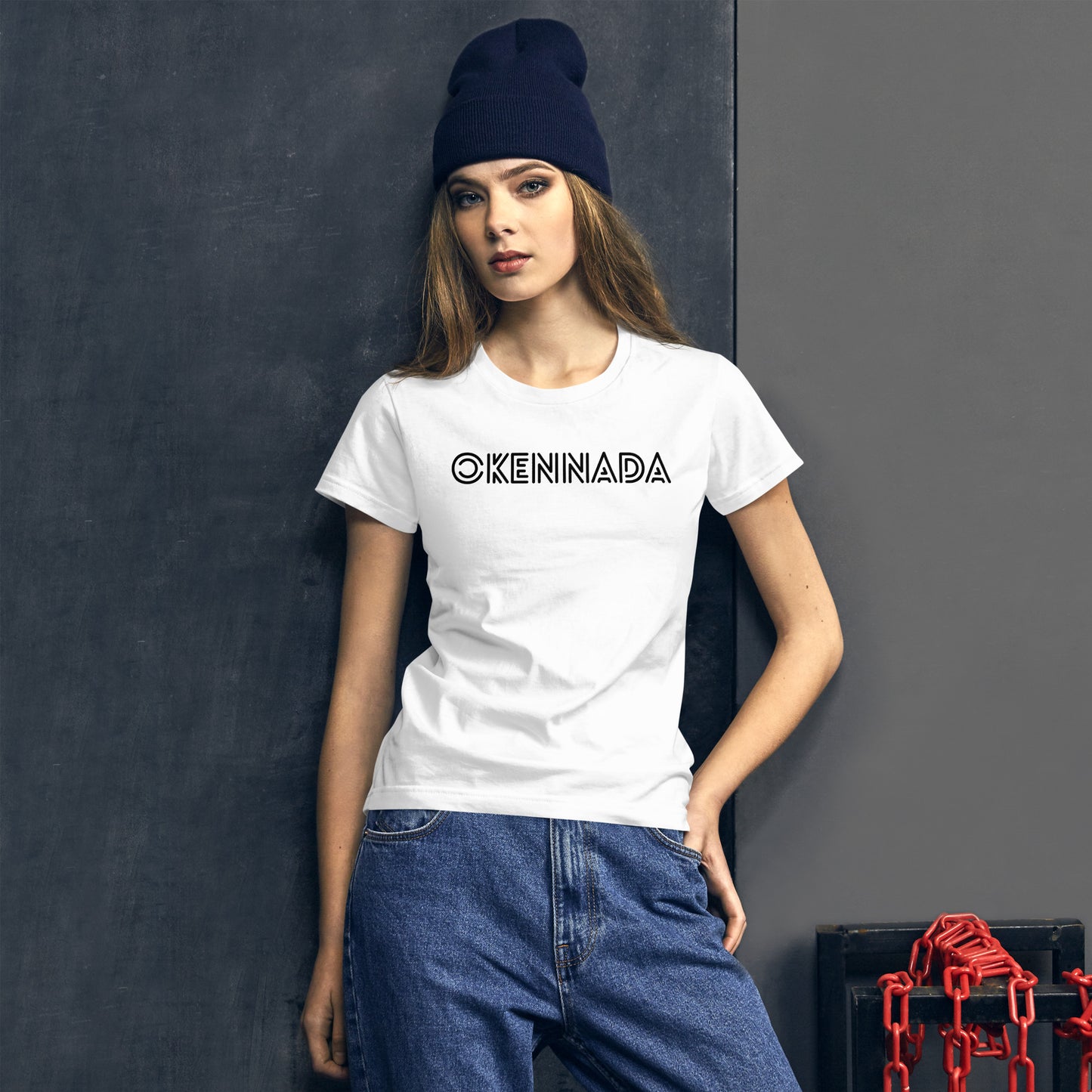 OKENNADA "Style & Soul" Women's Fitted Tee  White S 